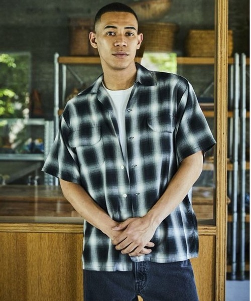 orSlow/オアスロウ OMBRE CHECK SHORT SLEEVE SHIRT BLACK シャツ