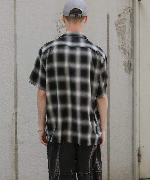 orSlow/オアスロウ OMBRE CHECK SHORT SLEEVE SHIRT BLACK
