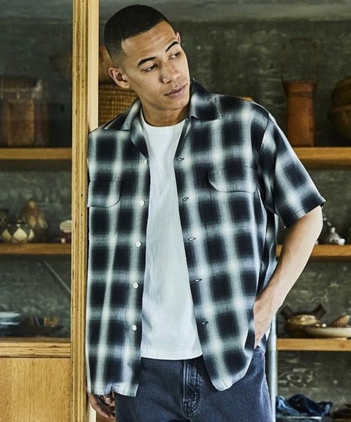 orSlow/オアスロウ OMBRE CHECK SHORT SLEEVE SHIRT BLACK