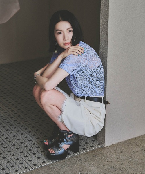 HARE(ハレ)の「2WAYリボンデザインレーストップス(HARE)(Tシャツ/カットソー・レディース・ブラック/ライトブルー/レッド・FREE)」の4枚目の写真