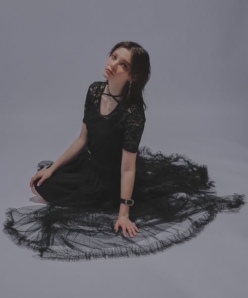 HARE(ハレ)の「2WAYリボンデザインレーストップス(HARE)(Tシャツ/カットソー・レディース・ブラック/ライトブルー/レッド・FREE)」の7枚目の写真