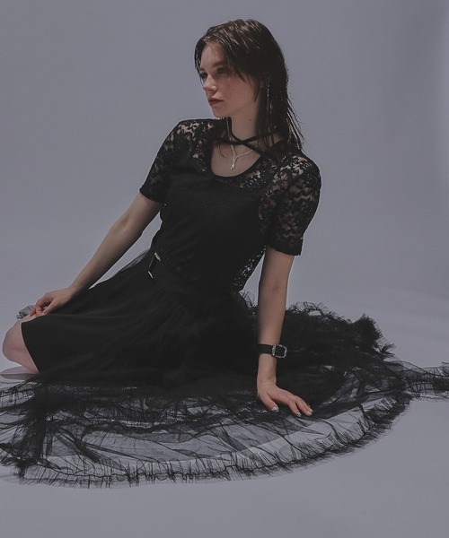 HARE(ハレ)の「2WAYリボンデザインレーストップス(HARE)(Tシャツ/カットソー・レディース・ブラック/ライトブルー/レッド・FREE)」の8枚目の写真