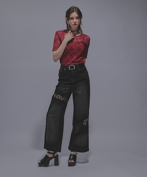 HARE(ハレ)の「2WAYリボンデザインレーストップス(HARE)(Tシャツ/カットソー・レディース・ブラック/ライトブルー/レッド・FREE)」の10枚目の写真