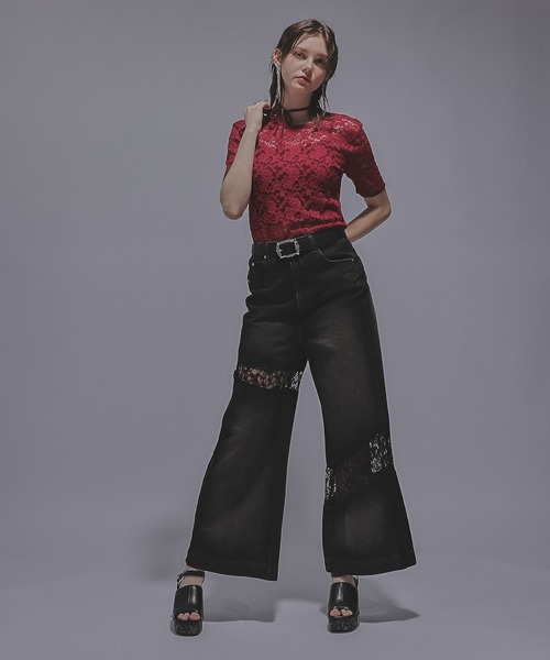 HARE(ハレ)の「2WAYリボンデザインレーストップス(HARE)(Tシャツ/カットソー・レディース・ブラック/ライトブルー/レッド・FREE)」の11枚目の写真