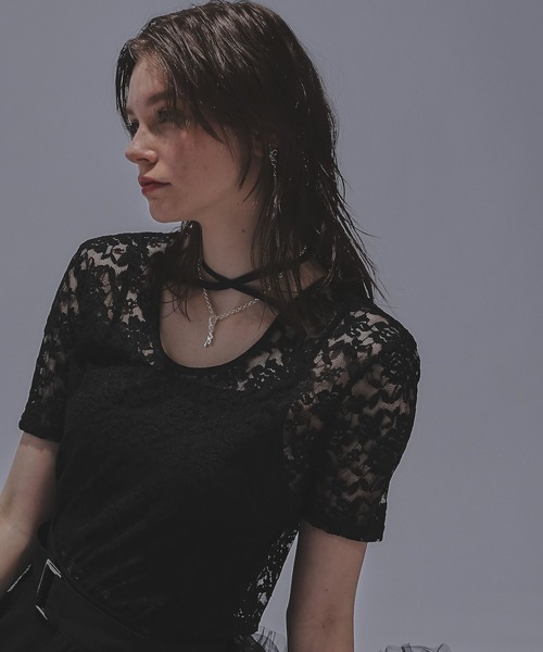 HARE(ハレ)の「2WAYリボンデザインレーストップス(HARE)(Tシャツ/カットソー・レディース・ブラック/ライトブルー/レッド・FREE)」の17枚目の写真