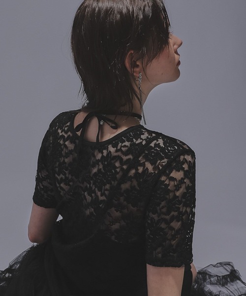 HARE(ハレ)の「2WAYリボンデザインレーストップス(HARE)(Tシャツ/カットソー・レディース・ブラック/ライトブルー/レッド・FREE)」の19枚目の写真