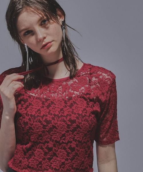 HARE(ハレ)の「2WAYリボンデザインレーストップス(HARE)(Tシャツ/カットソー・レディース・ブラック/ライトブルー/レッド・FREE)」の21枚目の写真