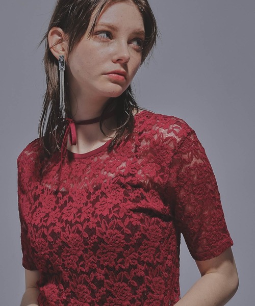 HARE(ハレ)の「2WAYリボンデザインレーストップス(HARE)(Tシャツ/カットソー・レディース・ブラック/ライトブルー/レッド・FREE)」の22枚目の写真