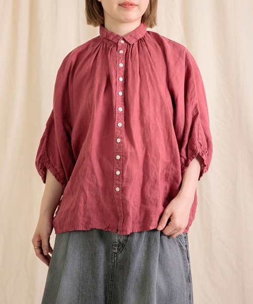 Brocante / ブロカント] リネンキャンバス グランシャツ