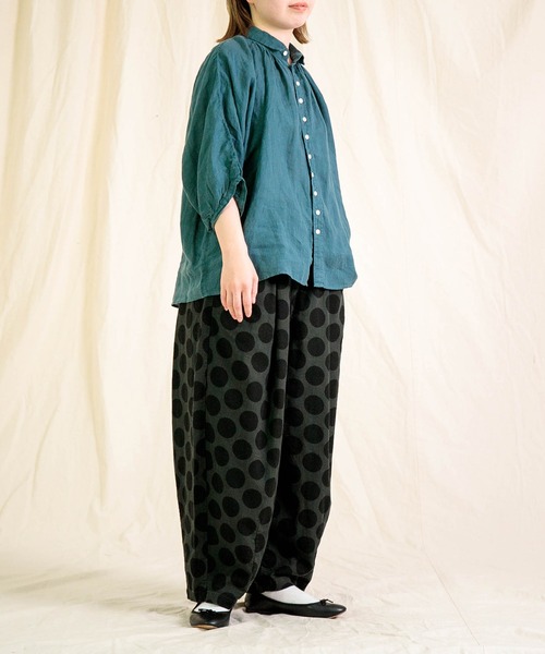 Brocante（ブロカント）の「[Brocante / ブロカント] リネンキャンバス グランシャツ（シャツ/ブラウス・レディース・ローズ/ダークグリーン・2）」の11枚目の写真