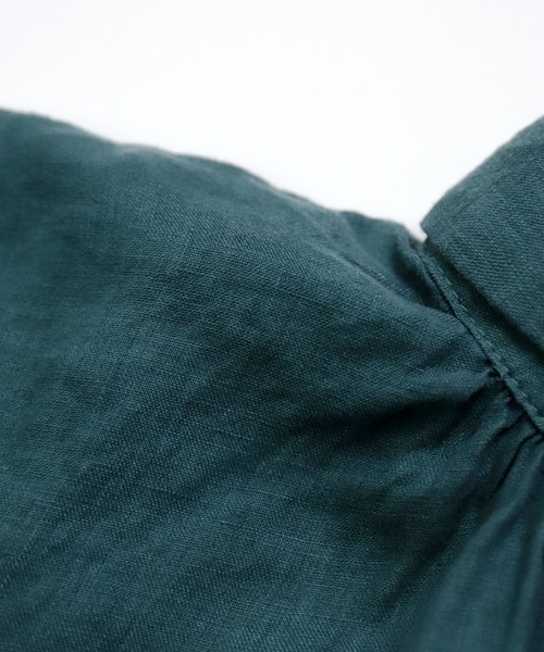 Brocante（ブロカント）の「[Brocante / ブロカント] リネンキャンバス グランシャツ（シャツ/ブラウス・レディース・ローズ/ダークグリーン・2）」の12枚目の写真