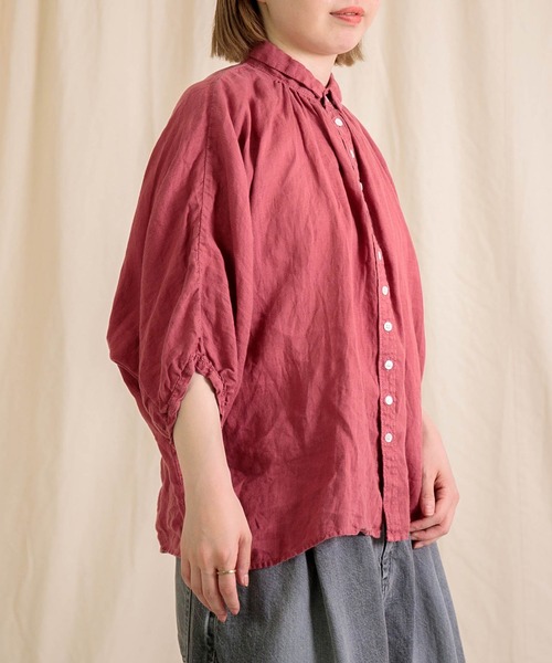 Brocante / ブロカント] リネンキャンバス グランシャツ