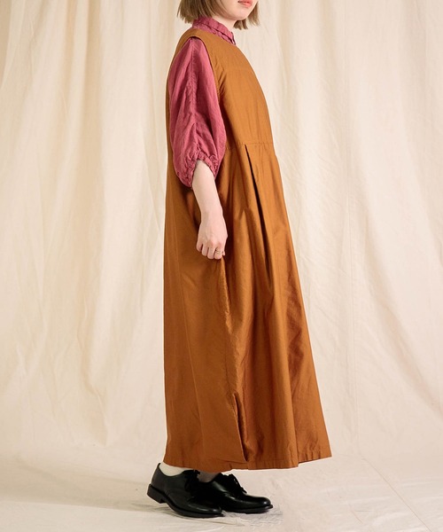 Brocante（ブロカント）の「[Brocante / ブロカント] リネンキャンバス グランシャツ（シャツ/ブラウス・レディース・ローズ/ダークグリーン・2）」の7枚目の写真