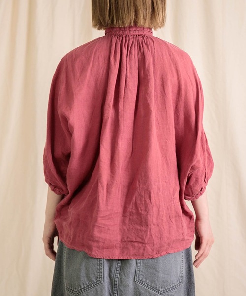 Brocante（ブロカント）の「[Brocante / ブロカント] リネンキャンバス グランシャツ（シャツ/ブラウス・レディース・ローズ/ダークグリーン・2）」の14枚目の写真