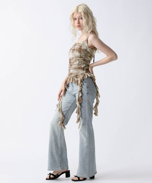 FOREVER 21（フォーエバー トゥエンティーワン）の「【2025SS】モヤ柄カスケードフリルキャミ（キャミソール・レディース・ブラウン/ブルー/ブラック・FREE）」の15枚目の写真