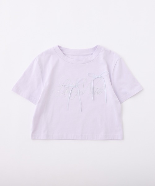 one after another NICE CLAUP(ワンアフターアナザーナイスクラップ)の「ビジューリボンアソートT(Tシャツ/カットソー・レディース・オフホワイト/ブラック/ピンク/ラベンダー・FREE)」の12枚目の写真