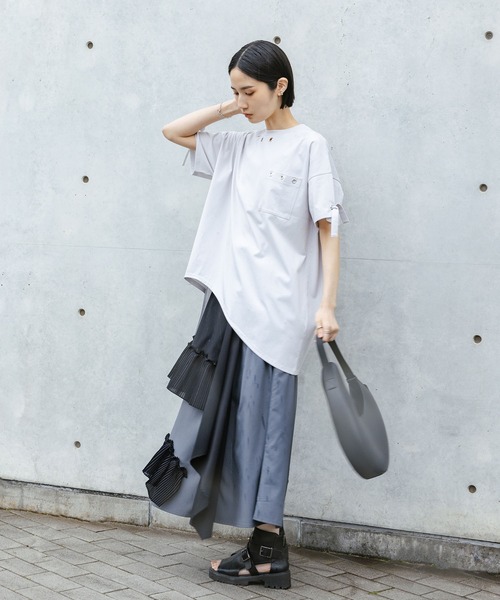 機能素材】『ハトメアシメカットソー』（Tシャツ/カットソー