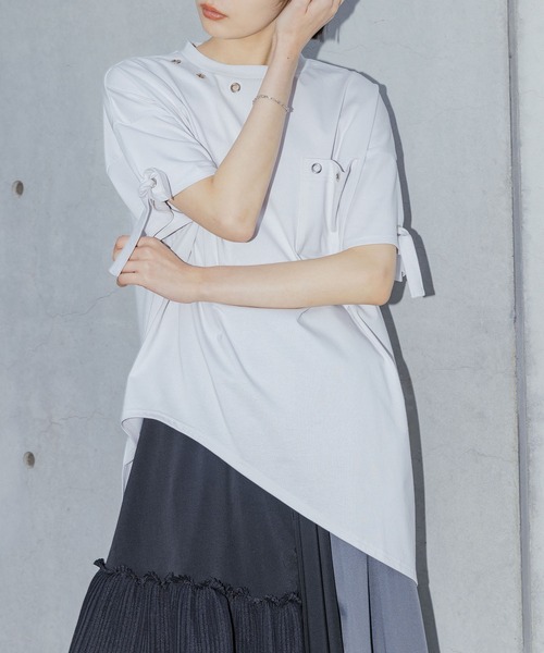 セール】【機能素材】『ハトメアシメカットソー』（Tシャツ/カットソー