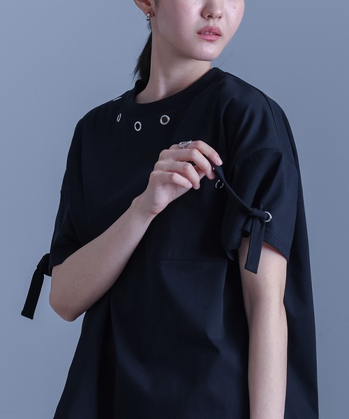 kOhAKU（コハク）の「【機能素材】『ハトメアシメカットソー』（Tシャツ/カットソー・レディース・ブラック/ライトグレー・FREE）」の20枚目の写真