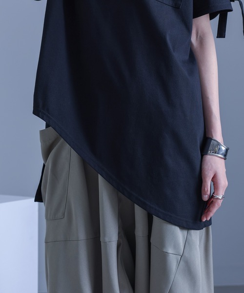 1点物 LGB BLACK COCONUTS カットソー 染め ブリーチ HSC セール】【機能素材】『ハトメアシメカットソー』（Tシャツ