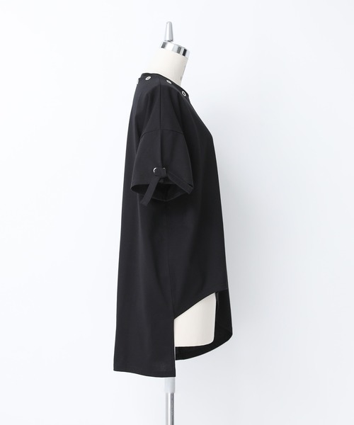 kOhAKU（コハク）の「【機能素材】『ハトメアシメカットソー』（Tシャツ/カットソー・レディース・ブラック/ライトグレー・FREE）」の11枚目の写真