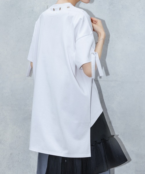 kOhAKU(コハク)の「【接触冷感】『ハトメアシメカットソー』(Tシャツ/カットソー・レディース・ブラック/ライトグレー・FREE)」の8枚目の写真