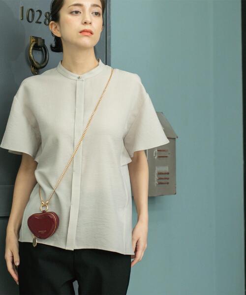 OPAQUE.CLIP（オペークドットクリップ）の「バックフリルバンドカラーブラウス【洗濯機洗い可/吸水速乾/接触冷感】（シャツ/ブラウス・レディース・ライトベージュ/ブルーグリーン/ネイビー・36/38/40/42）」の18枚目の写真