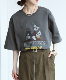 【Disney/ディズニー】 ミッキー アートワーク ヴィンテージ加工 半袖 Tシャツ