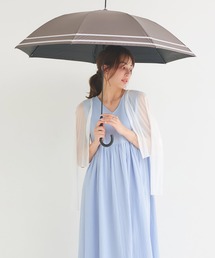 macocca（マコッカ）の「完全遮光 UVカット率100% 晴雨兼用 軽量スリム ジャンプ傘 makez. マケズ 2本ライン 親骨58cm（長傘）」