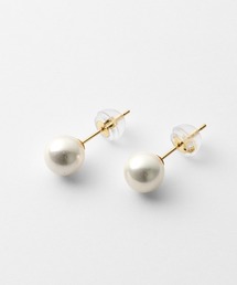 K18 シェル/貝 パール ピアス 6㎜
