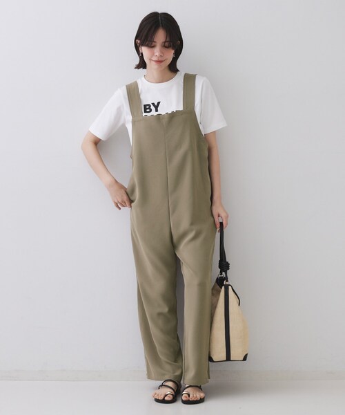 OPAQUE.CLIP（オペークドットクリップ）の「イージーサロペット【洗濯機洗い可】（サロペット/オーバーオール・レディース・ブラック/ブラウン系その他・40/38/42）」の2枚目の写真