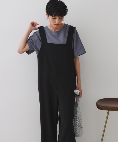 OPAQUE.CLIP（オペークドットクリップ）の「イージーサロペット【洗濯機洗い可】（サロペット/オーバーオール・レディース・ブラック/ブラウン系その他・40/38/42）」の12枚目の写真