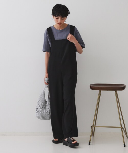 OPAQUE.CLIP（オペークドットクリップ）の「イージーサロペット【洗濯機洗い可】（サロペット/オーバーオール・レディース・ブラック/ブラウン系その他・40/38/42）」の11枚目の写真