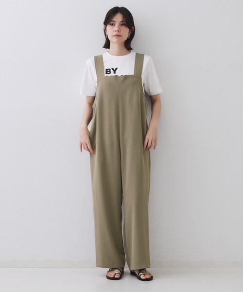 OPAQUE.CLIP（オペークドットクリップ）の「イージーサロペット【洗濯機洗い可】（サロペット/オーバーオール・レディース・ブラック/ブラウン系その他・40/38/42）」の4枚目の写真