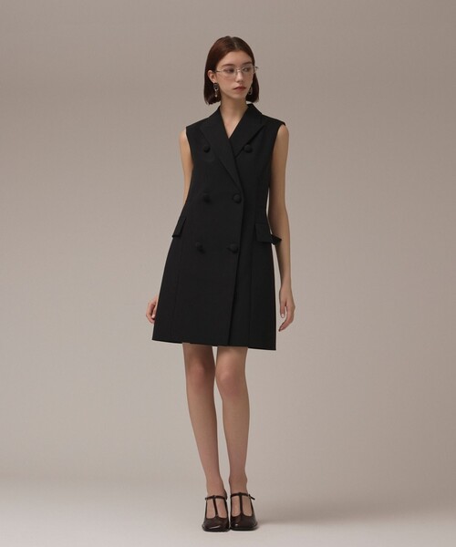 GRACE CONTINENTAL（グレースコンチネンタル）の「テーラードワンピース（ワンピース・レディース・ブラック/ベージュ・38/36）」の5枚目の写真