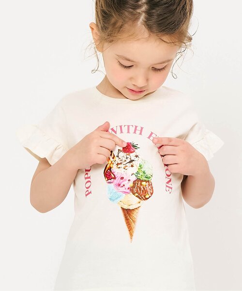 apres les cours（アプレレクール）の「アソートモチーフ・ポケットTシャツ（Tシャツ/カットソー・キッズ・ローズ/アイボリー/その他2/ラベンダー/ミント・80/90/100/110/120/130/140）」の2枚目の写真