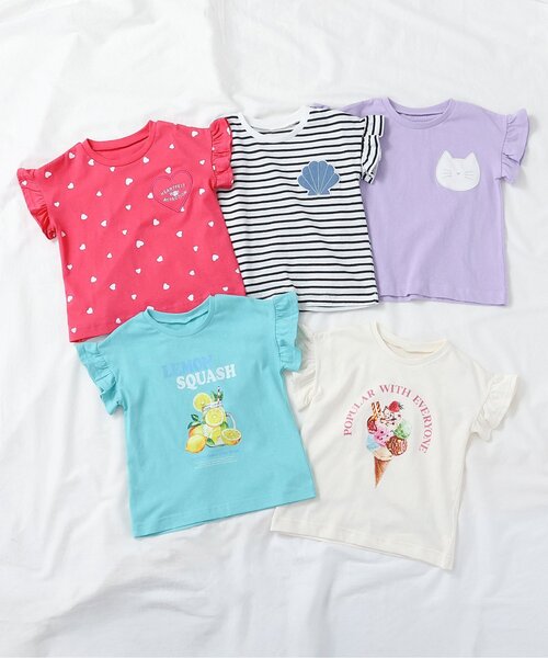 apres les cours（アプレレクール）の「アソートモチーフ・ポケットTシャツ（Tシャツ/カットソー・キッズ・ローズ/アイボリー/その他2/ラベンダー/ミント・80/90/100/110/120/130/140）」の13枚目の写真