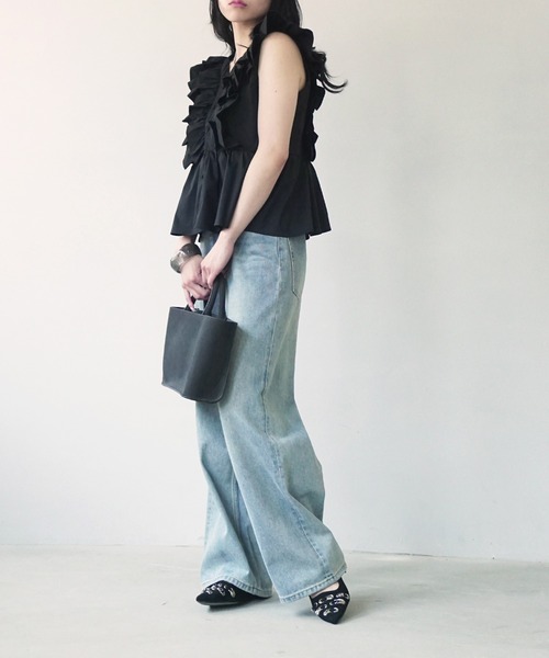 O'fmus(オフムス)の「【O'fmus】ラッフルフレアトップス ofmw25s063(その他トップス・レディース・ブラック/ホワイト・FREE)」の18枚目の写真