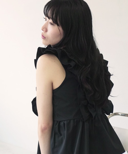 O'fmus(オフムス)の「【O'fmus】ラッフルフレアトップス ofmw25s063(その他トップス・レディース・ブラック/ホワイト・FREE)」の19枚目の写真
