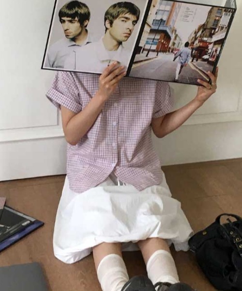 Vipoa(ヴィポア)の「roll up check shirt(シャツ/ブラウス・レディース・ホワイト/ピンク/アイボリー・FREE)」の11枚目の写真