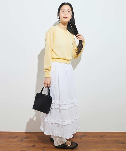 fig Ｌondon（フィグロンドン）の「_deco skirt（スカート・レディース・グリーン/ホワイト/ブラック・FREE）」の8枚目の写真