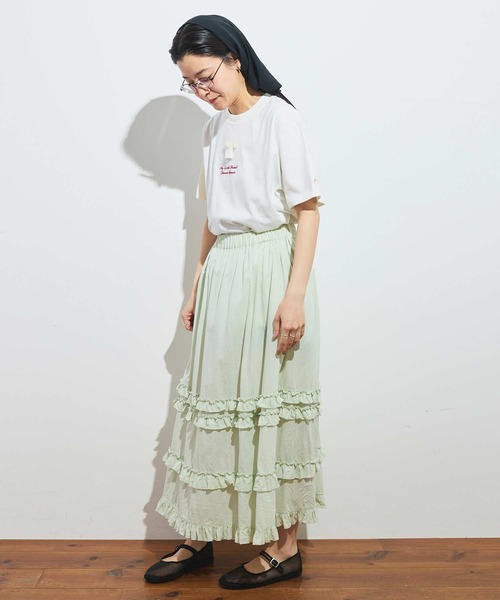 fig Ｌondon（フィグロンドン）の「_deco skirt（スカート・レディース・グリーン/ホワイト/ブラック・FREE）」の13枚目の写真