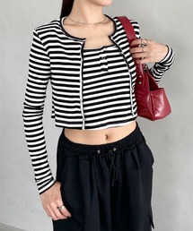 Bamm（バム）の「【2点セット】スナップボタンリブアンサンブル（アンサンブル）」