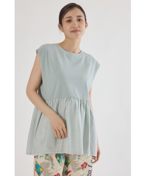 RODEO CROWNS WIDE BOWL（ロデオクラウンズワイドボウル）の「ピグメント切替フレアタンクトップ（タンクトップ・レディース・ミント/オフホワイト/ライトピンク/ブラック・FREE）」の4枚目の写真