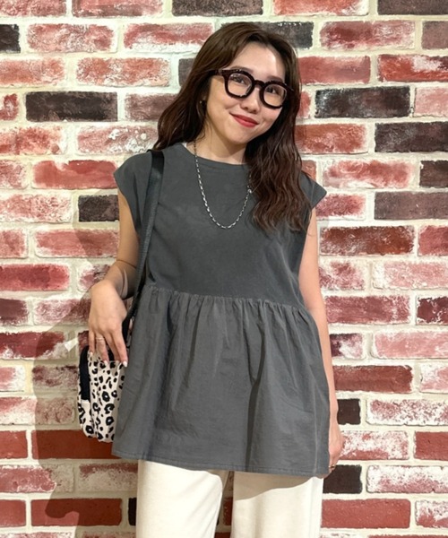 RODEO CROWNS WIDE BOWL（ロデオクラウンズワイドボウル）の「ピグメント切替フレアタンクトップ（タンクトップ・レディース・ミント/オフホワイト/ライトピンク/ブラック・FREE）」の3枚目の写真