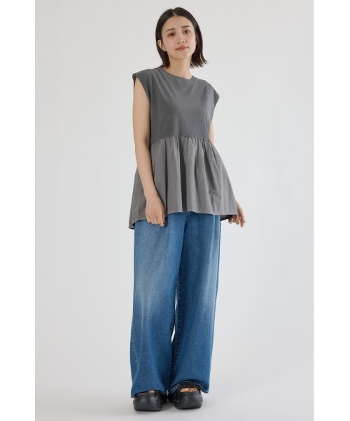 RODEO CROWNS WIDE BOWL（ロデオクラウンズワイドボウル）の「ピグメント切替フレアタンクトップ（タンクトップ・レディース・ミント/オフホワイト/ライトピンク/ブラック・FREE）」の13枚目の写真