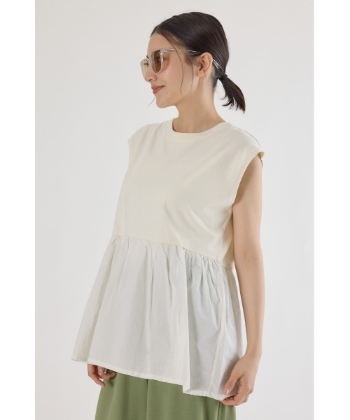 RODEO CROWNS WIDE BOWL（ロデオクラウンズワイドボウル）の「ピグメント切替フレアタンクトップ（タンクトップ・レディース・ミント/オフホワイト/ライトピンク/ブラック・FREE）」の5枚目の写真