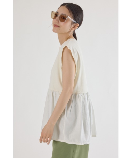 RODEO CROWNS WIDE BOWL（ロデオクラウンズワイドボウル）の「ピグメント切替フレアタンクトップ（タンクトップ・レディース・ミント/オフホワイト/ライトピンク/ブラック・FREE）」の6枚目の写真