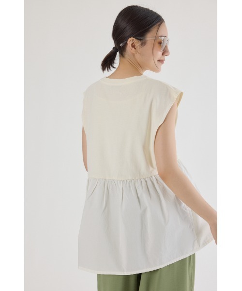 RODEO CROWNS WIDE BOWL（ロデオクラウンズワイドボウル）の「ピグメント切替フレアタンクトップ（タンクトップ・レディース・ミント/オフホワイト/ライトピンク/ブラック・FREE）」の7枚目の写真