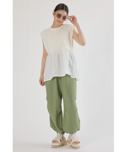 RODEO CROWNS WIDE BOWL（ロデオクラウンズワイドボウル）の「ピグメント切替フレアタンクトップ（タンクトップ・レディース・ミント/オフホワイト/ライトピンク/ブラック・FREE）」の8枚目の写真